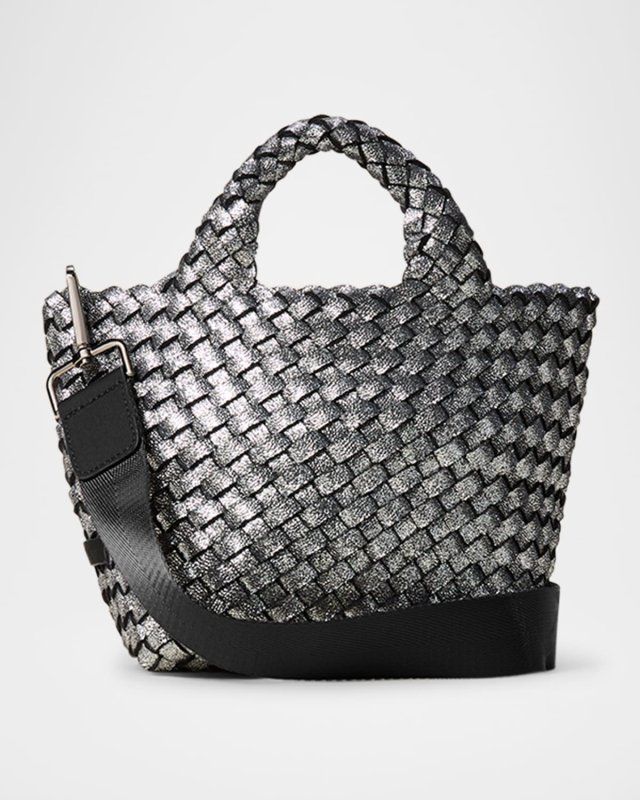 St. Barths Petit Metallic Woven Tote Bag